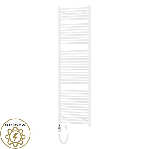 HD Standard White 1800x600 mm íves elektromos törölközőszárító radiátor 900W-os fűtőpatronnal, fényes fehér