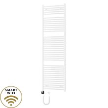 HD Standard White 1800x600 mm íves smart elektromos törölközőszárító radiátor 900W-os wifi-s fűtőpatronnal, fényes fehér