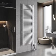 HD Standard White 1800x600 mm íves smart elektromos törölközőszárító radiátor 900W-os wifi-s fűtőpatronnal, fényes fehér