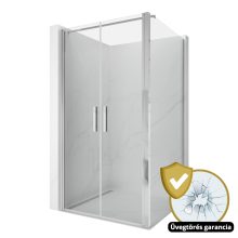 HD Toronto+ 90x90 szögletes kétszárnyú nyílóajtós zuhanykabin 6 mm vastag vízlepergető biztonsági üveggel, krómozott elemekkel, 195 cm magas