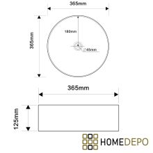 HD Fiona 36 cm széles pultra ültethető fényes ezüst porcelán mosdótál