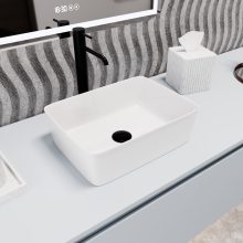 HD Nadia White 41 cm széles pultra ültethető hófehér porcelán mosdótál