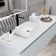 HD Nadia White 41 cm széles pultra ültethető hófehér porcelán mosdótál