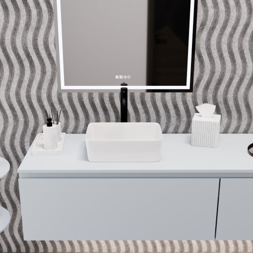 HD Nadia White 41 cm széles pultra ültethető hófehér porcelán mosdótál