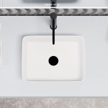 HD Nadia White 41 cm széles pultra ültethető hófehér porcelán mosdótál