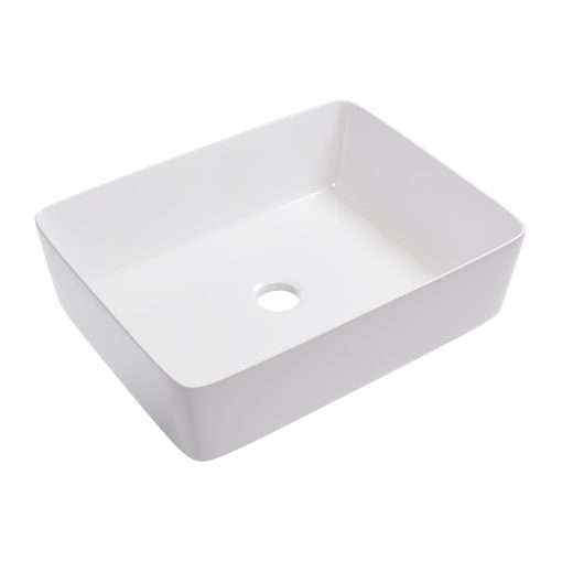 HD Nadia White 48 cm széles pultra ültethető hófehér porcelán mosdótál