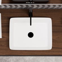 HD Nadia White 48 cm széles pultra ültethető hófehér porcelán mosdótál