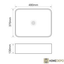 HD Nadia White 48 cm széles pultra ültethető hófehér porcelán mosdótál