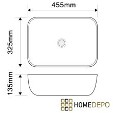 HD Tessa 45 cm széles pultra ültethető fényes arany-fehér porcelán mosdótál