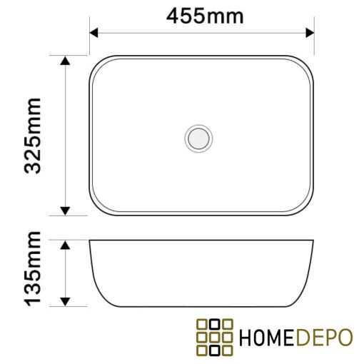 HD Tessa 45 cm széles pultra ültethető fényes arany-fehér porcelán mosdótál