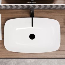 HD Infinity White 60 cm széles pultra ültethető hófehér porcelán mosdótál