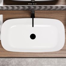 HD Infinity White 70 cm széles pultra ültethető hófehér porcelán mosdótál