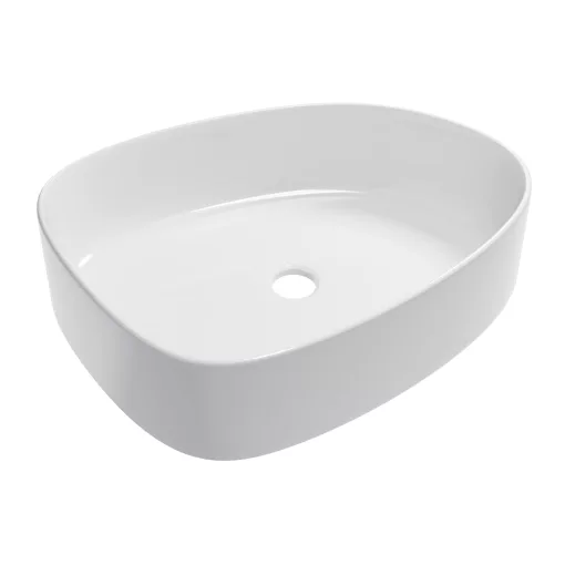 HD Elips White 55 cm széles pultra ültethető hófehér porcelán mosdótál