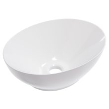 HD Emily White 40 cm széles pultra ültethető fényes fehér porcelán mosdótál