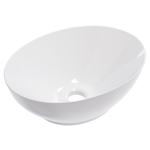 HD Emily White 40 cm széles pultra ültethető fényes fehér porcelán mosdótál