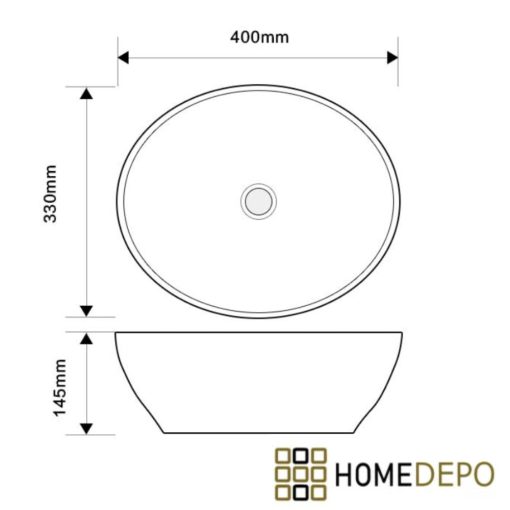 HD Emily White 40 cm széles pultra ültethető fényes fehér porcelán mosdótál