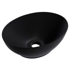   HD Emily Matt Black 40 cm széles pultra ültethető matt fekete porcelán mosdótál