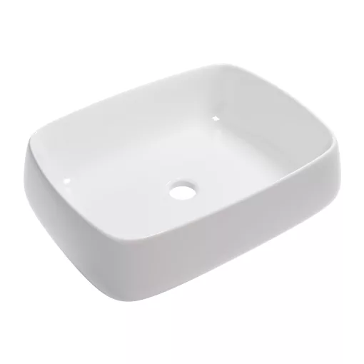 HD Terra White 56 cm széles pultra ültethető hófehér porcelán mosdótál