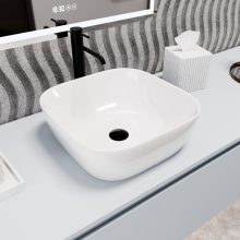 HD Daisy White 42 cm széles pultra ültethető hófehér porcelán mosdótál