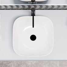 HD Daisy White 42 cm széles pultra ültethető hófehér porcelán mosdótál