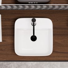 HD Olivia White 40 cm széles pultra ültethető hófehér porcelán mosdótál