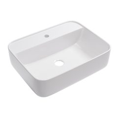   HD Olivia White 50 cm széles pultra ültethető hófehér porcelán mosdótál