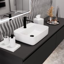 HD Olivia White 50 cm széles pultra ültethető hófehér porcelán mosdótál