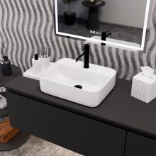 HD Olivia White 50 cm széles pultra ültethető hófehér porcelán mosdótál