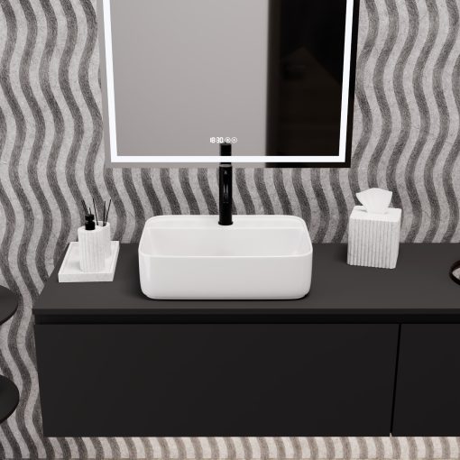 HD Olivia White 50 cm széles pultra ültethető hófehér porcelán mosdótál