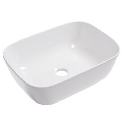   HD Mira White 45 cm széles pultra ültethető fényes fehér porcelán mosdótál