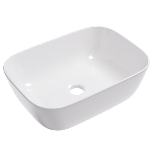 HD Mira White 45 cm széles pultra ültethető fényes fehér porcelán mosdótál