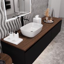 HD Mira White 45 cm széles pultra ültethető fényes fehér porcelán mosdótál