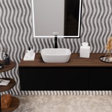 HD Mira White 45 cm széles pultra ültethető fényes fehér porcelán mosdótál