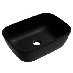   HD Mira Matt Black 45 cm széles pultra ültethető matt fekete porcelán mosdótál