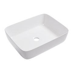   HD Enzo White 50 cm széles pultra ültethető hófehér porcelán mosdótál