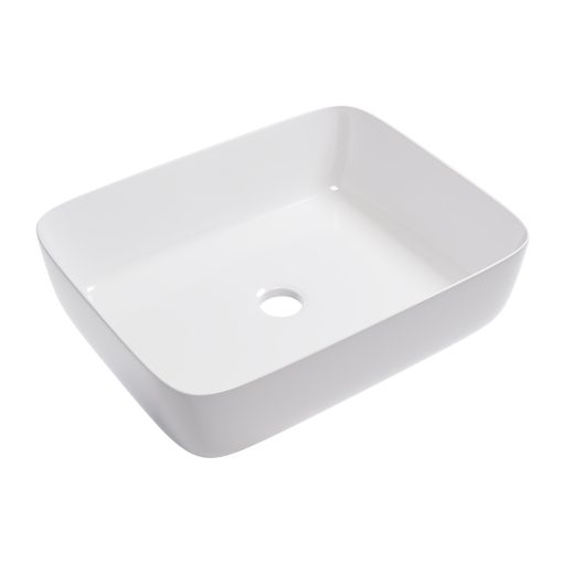 HD Enzo White 50 cm széles pultra ültethető hófehér porcelán mosdótál