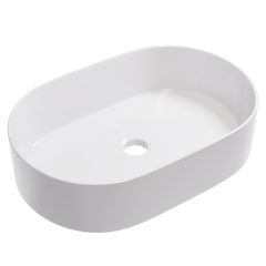   HD Luna White 50 cm széles pultra ültethető fényes fehér porcelán mosdótál