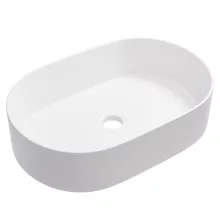 HD Luna Matt White 50 cm széles pultra ültethető matt fehér porcelán mosdótál