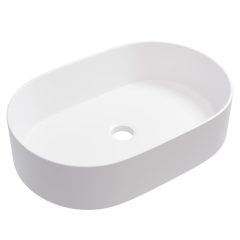   HD Luna Matt White 50 cm széles pultra ültethető matt fehér porcelán mosdótál