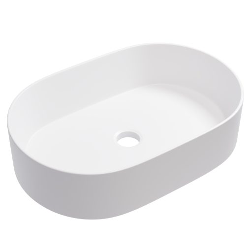 HD Luna Matt White 50 cm széles pultra ültethető matt fehér porcelán mosdótál