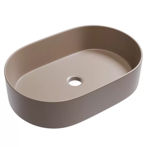 HD Luna Matt Cappucino 50 cm széles pultra ültethető matt cappucino porcelán mosdótál