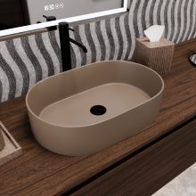 HD Luna Matt Cappucino 50 cm széles pultra ültethető matt cappucino porcelán mosdótál