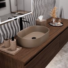 HD Luna Matt Cappucino 50 cm széles pultra ültethető matt cappucino porcelán mosdótál