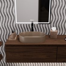 HD Luna Matt Cappucino 50 cm széles pultra ültethető matt cappucino porcelán mosdótál