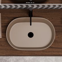 HD Luna Matt Cappucino 50 cm széles pultra ültethető matt cappucino porcelán mosdótál