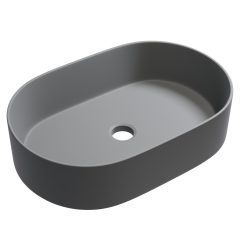   HD Luna Matt Grey 50 cm széles pultra ültethető matt szürke porcelán mosdótál