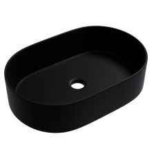 HD Luna Matt Black 50 cm széles pultra ültethető matt fekete porcelán mosdótál