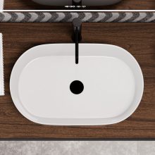 HD Luna White 60 cm széles pultra ültethető hófehér porcelán mosdótál