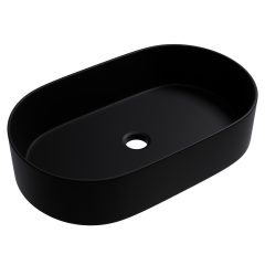   HD Luna Matt Black 60 cm széles pultra ültethető matt fekete porcelán mosdótál