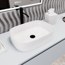 HD Siena White 51 cm széles pultra ültethető hófehér porcelán mosdótál